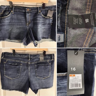 NWT Mossimo Denim Shorts Women s Size 16 Dark Wash Stretch
