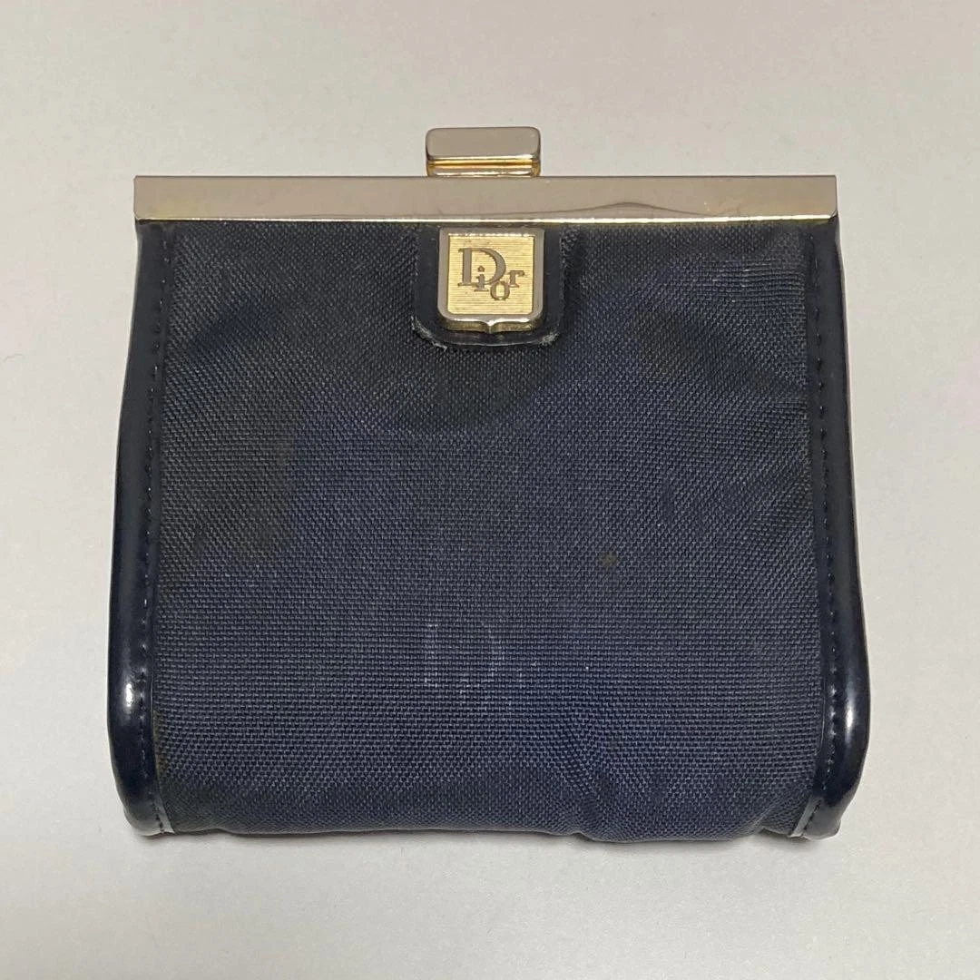 Portefeuille compact Christian Dior trotteur cuir porte monnaie noir 4290