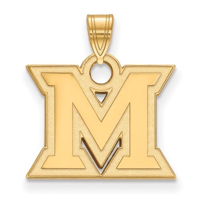 Kleiner Anhänger 10k Gold LogoArt Miami University Ohio Buchstabe M