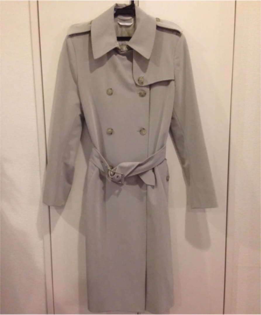 Max Mara long trench Coat Jacket Blouson Women Size US 6 Light Gray