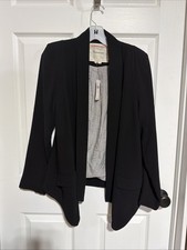 Anthropology Cartonnier Blazer Black Drape Open Front Small, NWT