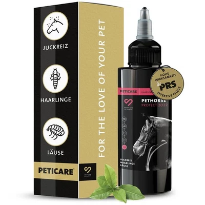 Peticare Anti-Läuse & Haarlinge Spray für Pferde | lindert Juckreiz | 100 ml