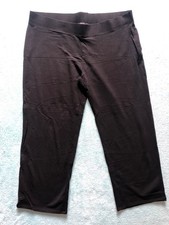 M&S Jogging Bottoms UK 20 Black Jersey Straight Leg Elastic Waist