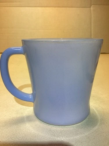 Vintage Glasbake USA J-2402 Blue Milk Glass Mug Cup