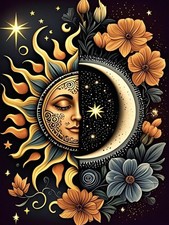 Sun and Moon Diamond Art Kits for 12x16in 30x40cm ,