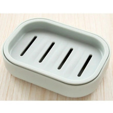 Plastic Soap Dish Drain Tray Bathroom Kitchen Soap Holder Storage Box