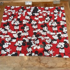 Vtg 90s Disney Mickey Mouse Red Sham Pillow Case USA Bedding Fabric