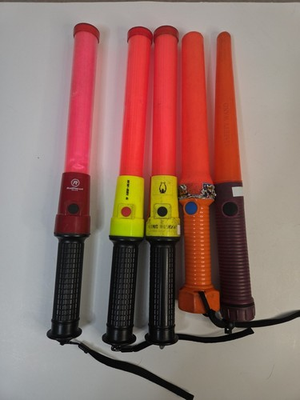 #ad Lot Of 5 Misc LED Traffic Wand Safety Baton Orange Different Brands $39.99