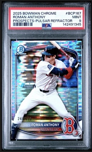 2025 Bowman Chrome Roman Anthony #BCP-167 Pulsar Refractor /399 (RC) PSA 9