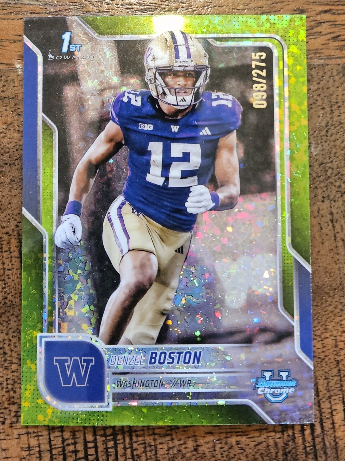 DENZEL BOSTON RC /275 | 2025 Bowman U Chrome #34 Lime Green Mini Diamond BROWNS!