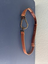 Chico  s Italian Leather Brass Tone Waist Belt S/M And Chicos Black Leather Belt