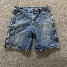 Carhartt Carpenter Shorts Mens Size 38 Blue Denim Relaxed Fit Workwear Utility