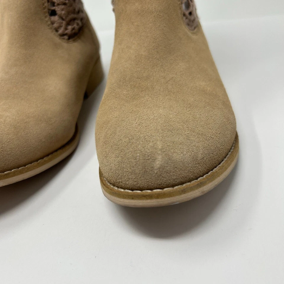 Botines Zigi Girl Cole para mujer talla 9 caqui tostado gamuza cuero detalle ganchillo Foto 3 de 4