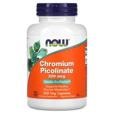 Now Foods Chromium Picolinate 200 mcg 250 Capsules GMP Quality Assured