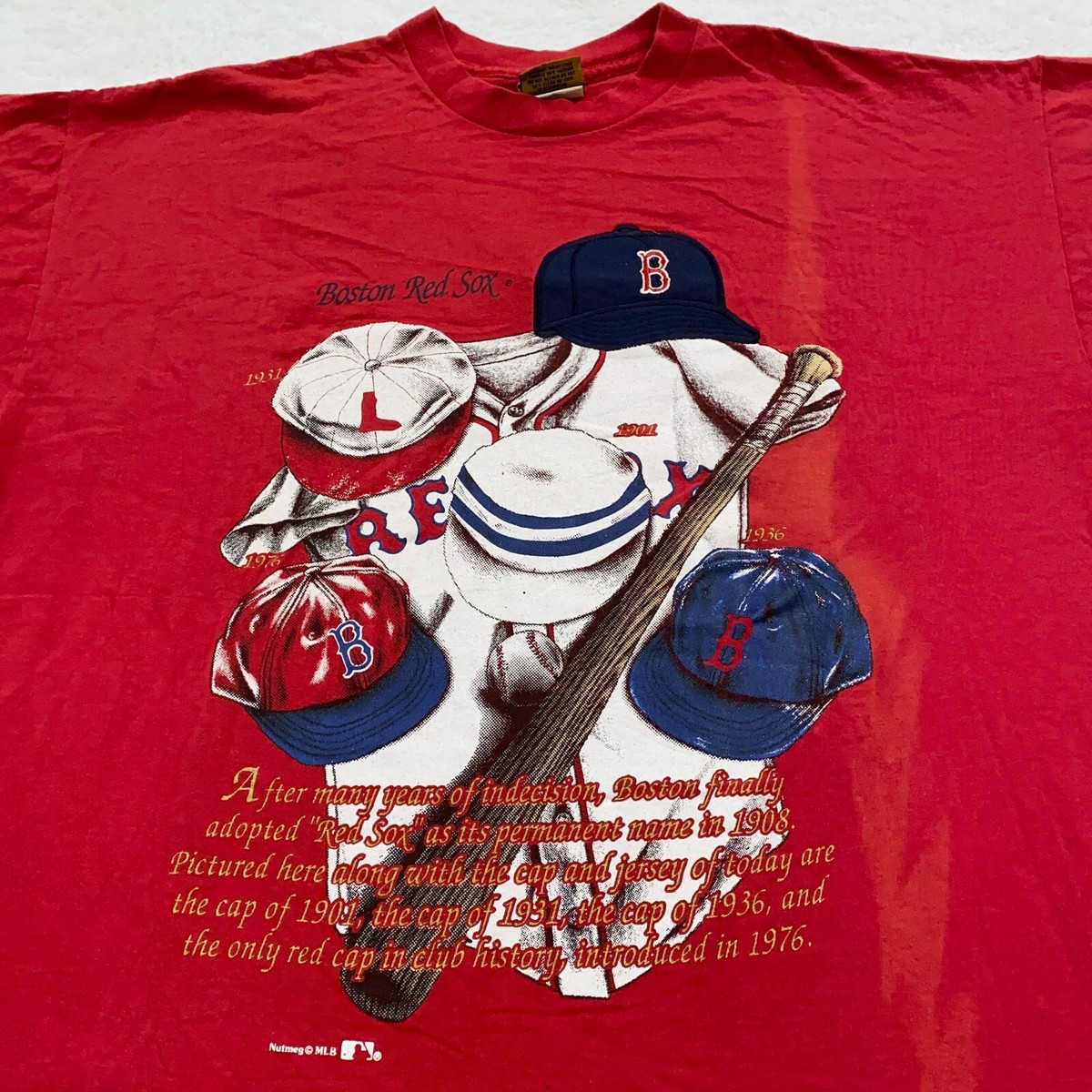 vintage 90s BOSTON RED SOX NUTMEG T-Shirt XL mlb baseball 80s
