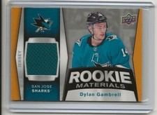 2018 2018-19 Upper Deck Rookie Materials Jersey #RMDG Dylan Gambrell Sharks