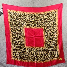 Echo Leopard Charm Square Silk Scarf Women's One Size (35" x 35") Red Multi