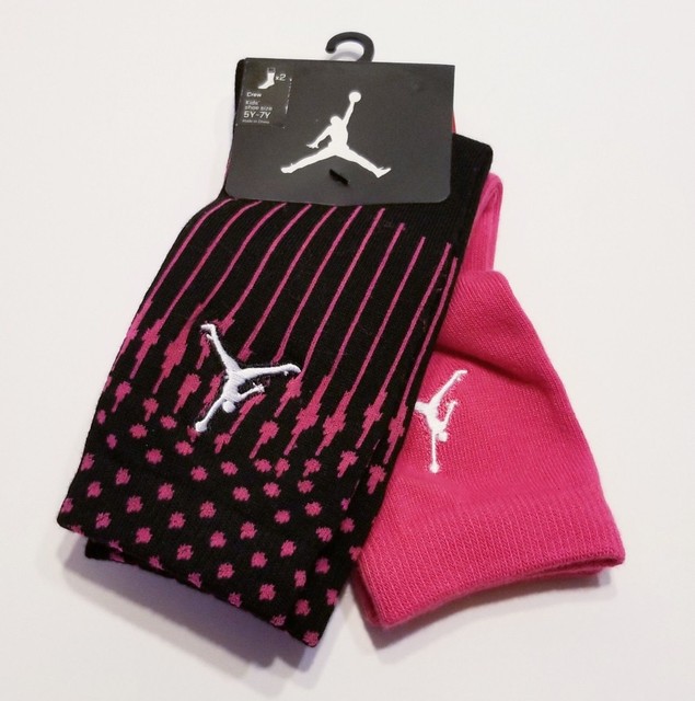 Air Jordan Basketball Crew Socks (2 pairs) Girls Kids Youth (3Y7Y