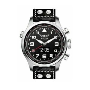 AVIATOR Connected Smart Watch AVW3215G328 - Brand New - Black/Silver - RRP £199 | eBay