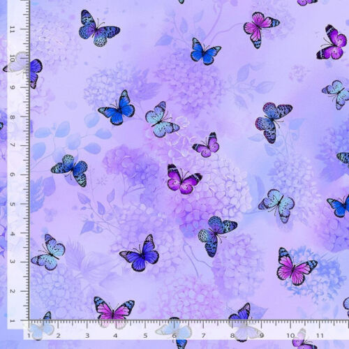 Hydrangea Bliss Butterflies Fabric Cotton Timeless Treasures CD1969 By Yard - 第 1/1 張圖片