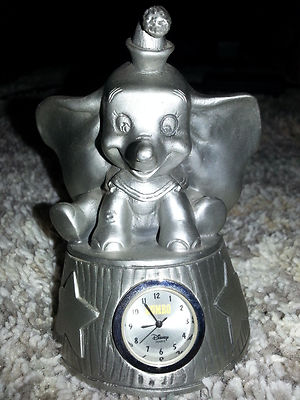 DISNEY DUMBO Pewter QUARTZ MINI CLOCK Linden Collectible LIMITED ...