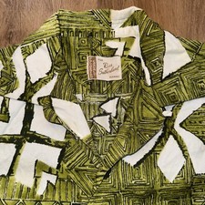 Vtg 60s Polynesian Casuals Shirt Loop Collar Ross Sutherland Hawaiian Men Medium