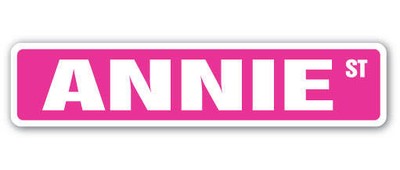 ANNIE Street Sign Childrens Name Room Metal Sign Decal