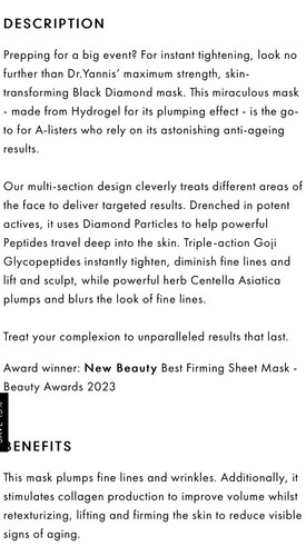 Celestial Black Diamond Lifting & Firming Face Mask - Picture 3 of 3