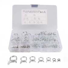 Spring Clip Assortment Kit Double Wire Fuel Line Hose Pipe Tube Clamp 70Pcs