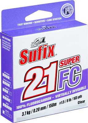 Sufix Super 21 FC Fluorocarbon Fluo Vorfach - 50m Rolle - viele Stärken