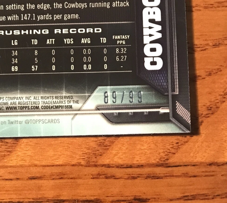 2015 Topps Chrome Mini Camo Refractors Jason Witten #88 Dallas Cowboys #’d 89/99 - Image 3 of 3