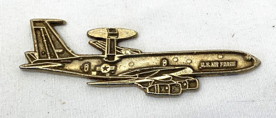 US Air Force E-3 Sentry AWACS Aircraft Metal Emblem