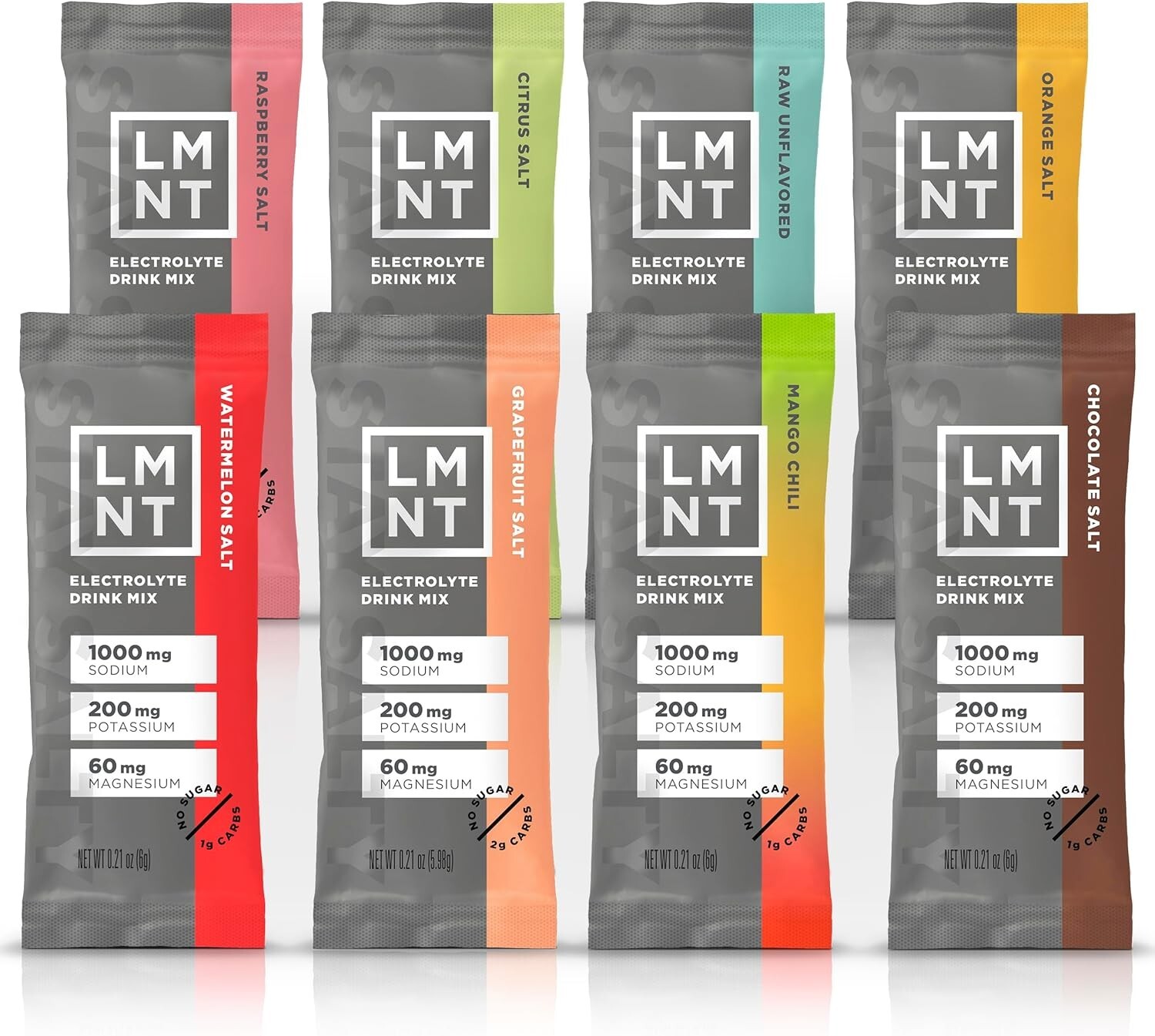 LMNT Zero-Sugar Electrolytes Sampler Salt 8 Sticks-Free Delivery