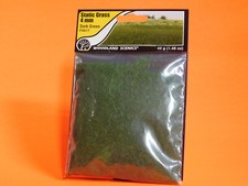 WOODLAND SCENICS FS617 4MM STATIC GRASS DARK GREEN 70g 2.46oz PACK NEW      