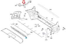 Befestigungsschiene Mercedes-Benz Vito W447 Halter Stoßstange hinten rechts