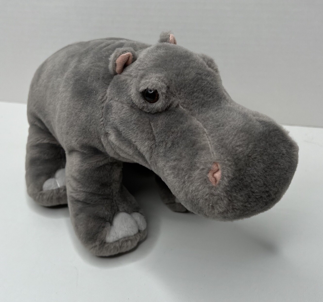 Wild Republic Gray Hippo Hippopotamus Plush Stuffed Animal Toy 12”
