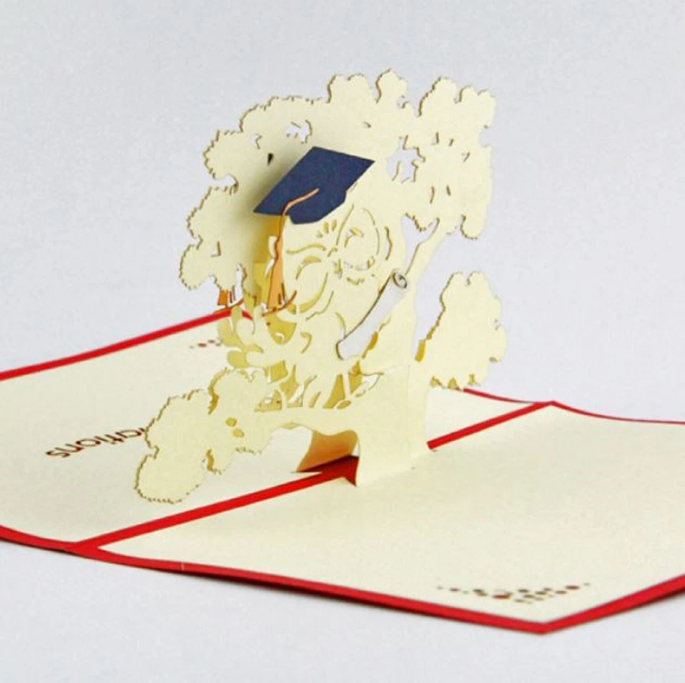 BC Worldwide Ltd handmade 3D pop up card Owl graduation congratulations hats off - Image 3 of 4