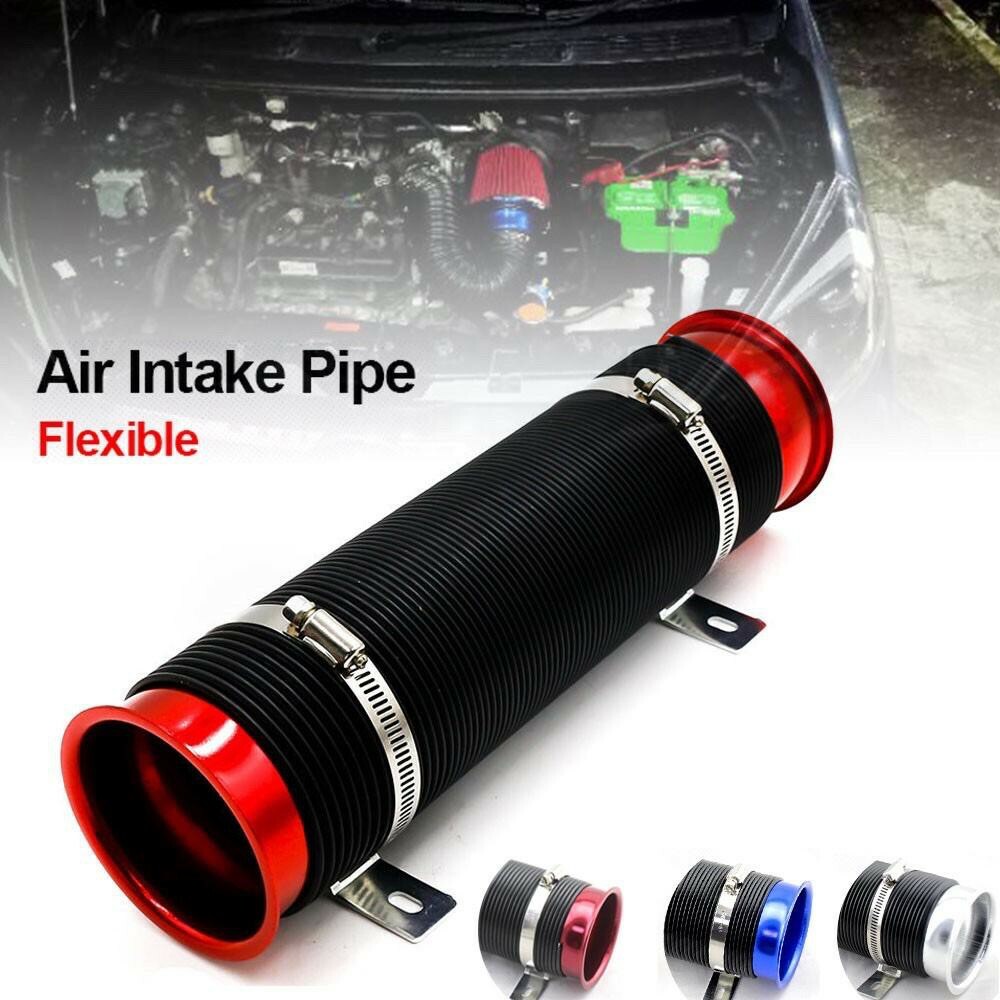 Universal Engine Flexible Car Cold Air Intake Hose Pipe Tube Duct Kit w/Clamps