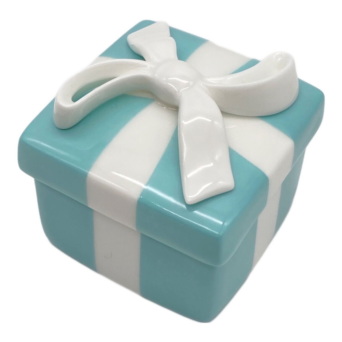 Tiffany & Co. Blue Box Mini Jewelry Case Pottery Tiffany Blue