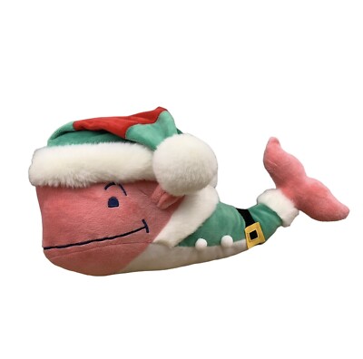 Vineyard Vines Elf Santa Helper Plush Pink Whale Stuffed Toy