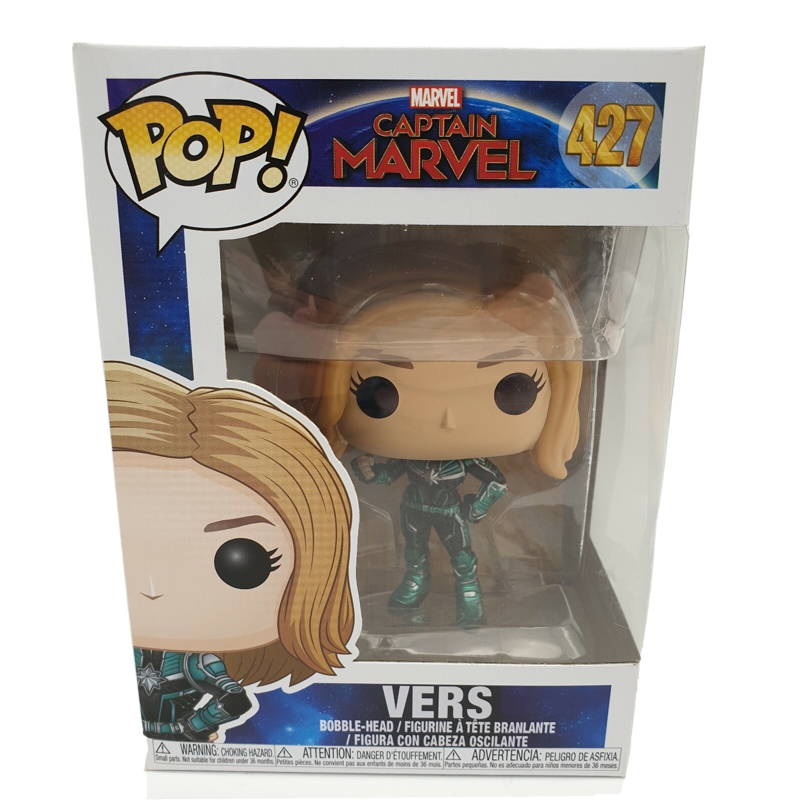 Marvel POP! Captain Marvel 427 Vers Figure Bobble-Head Free P&P
