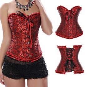 Women's Lace Up Corset Bustier Waist Cincher Sexy Lingerie Plus Size Body Shaper