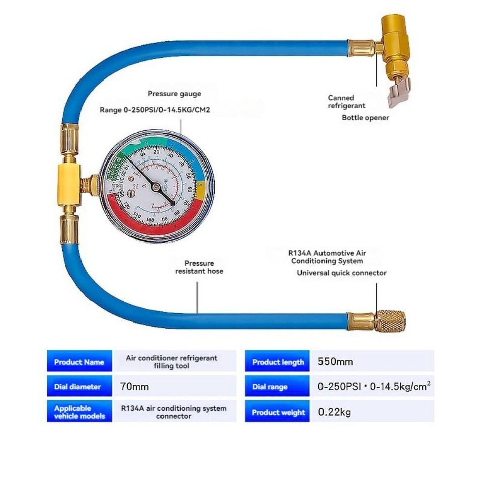 550mm Refrigerant Charging Pipe Tap Gauge Pressure Resistant Hose eBay
