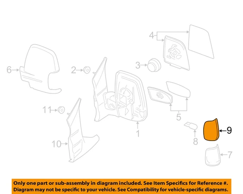 FORD OEM 15-23 E-Transit Front Door Outside Mirrors-Lower Cover CK4Z17D742B