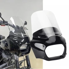 15'' Motorcycle Clear Headlight Fairing Windshield Kit For Harley Softail M8 114
