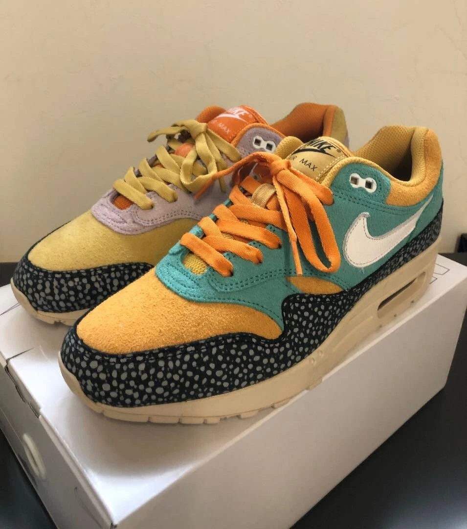 oplichter Romanschrijver Verborgen Nike Air Max 1 By You Atmos Safari Size (US 9.5 /27.5cm) Orange Purple  Green | eBay