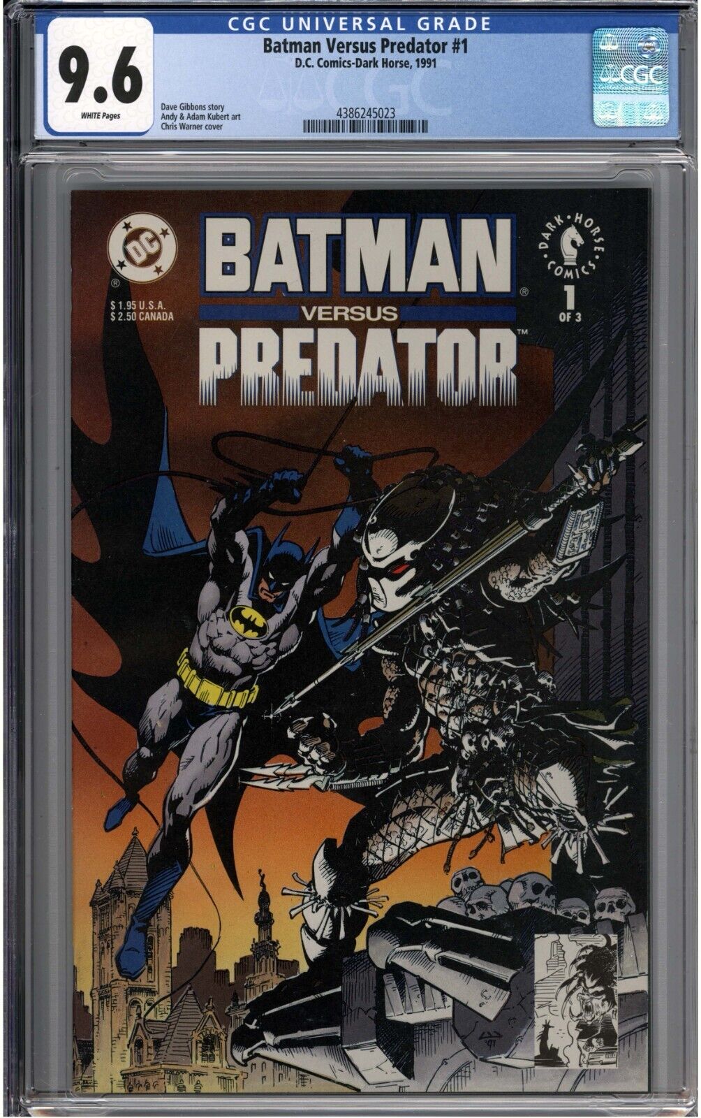 Batman Versus Predator #1 CGC 9.6 NM+ WHITE PAGES