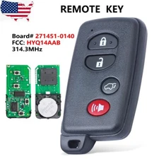 Smart Remote Key Fob 4 Button HYQ14AAB 271451-0140 for Toyota Highlander 2008-13