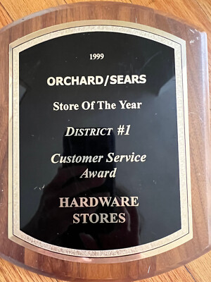#ad Wood Plaque Award Engraved Customer Service Award Orchard Hardware Store $20.00
