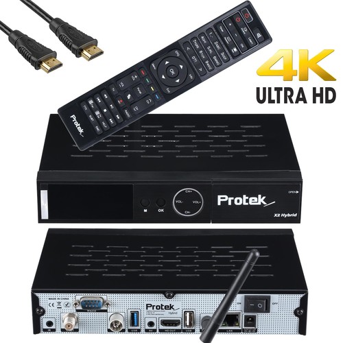 Protek X2 Receiver Combo 4K UHD H265 HEVC E2 Linux 2.4 GHz WiFi  DVB-S2 DVB-C/T2 - Bild 1 von 6